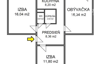 REZERVOVANÉ 3-izb. byt, 66 m2, balkón (1.p), Košice Humenská