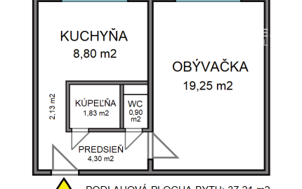 REZERVOVANÉ 1-izb. byt, 40 m2, 7.p, Košice Azovská
