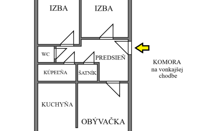 3-izbový byt, 67 m2, pražský, (1.p/7), Košice Terasa Ružová
