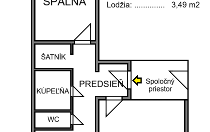2-izbový byt, 50 m2, lodžia (7.p/8), Košice KVP Titogradská
