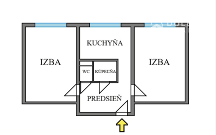 2-izbový byt, 54 m2, 2.posch, Košice Staré Mesto, Stromová