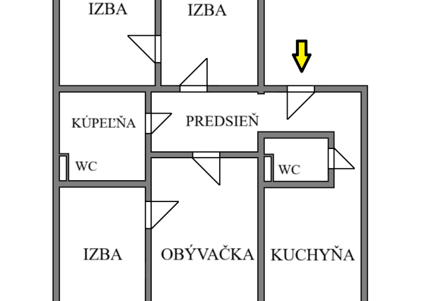 4-izbový byt, 88 m2, lodžia (4.p/8), Košice KVP Stierova
