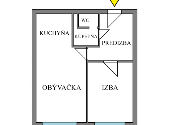 1,5 - izbový byt, 40 m2, (2.p/7), Košice Terasa Markušova