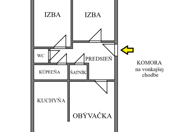 3-izbový byt, 67 m2, pražský, (1.p/7), Košice Terasa Ružová
