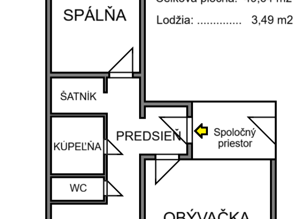 2-izbový byt, 50 m2, lodžia (7.p/8), Košice KVP Titogradská