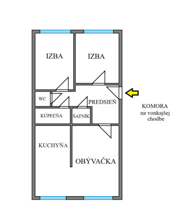 3-izbový byt, 67 m2, pražský, (1.p/7), Košice Terasa Ružová - fotografia 16